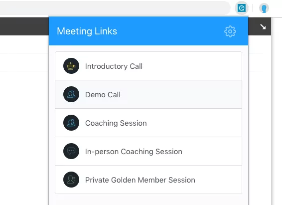 Selecting your meeting link