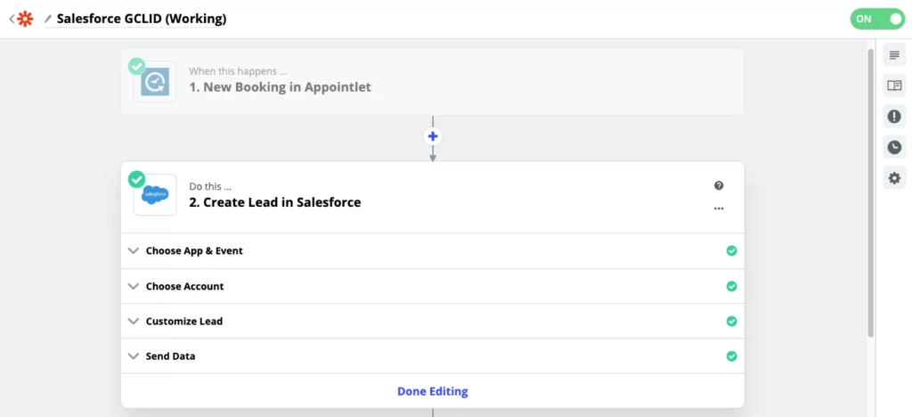 zapier - appointlet to salesforce