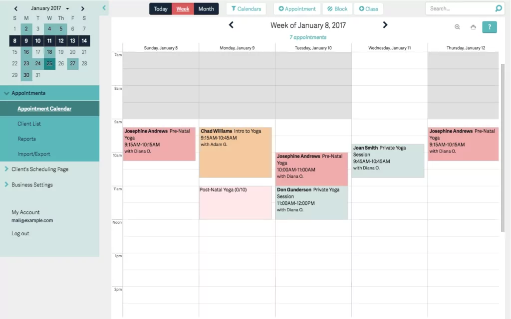 Acuity scheduling app