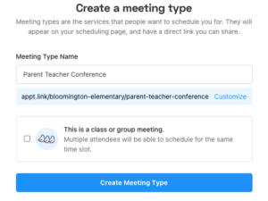 Create meeting type