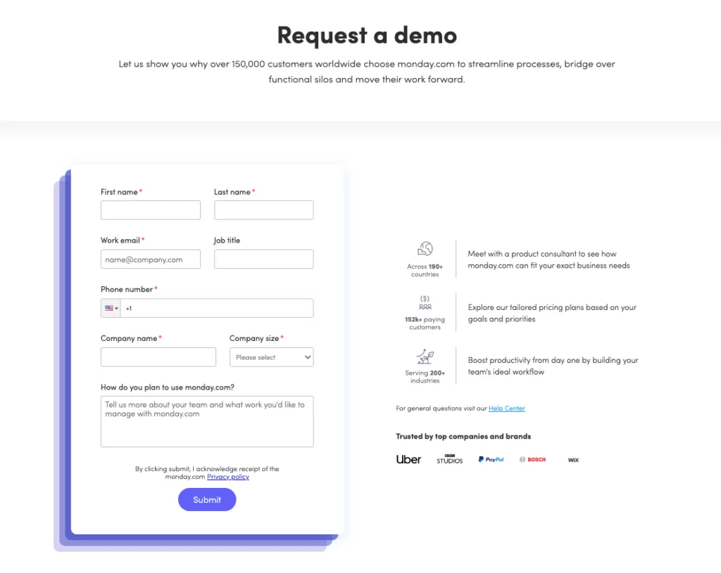 landing page design example